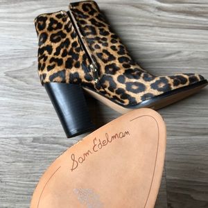 Sam Edelman Genuine Fur Cheetah Print Booties